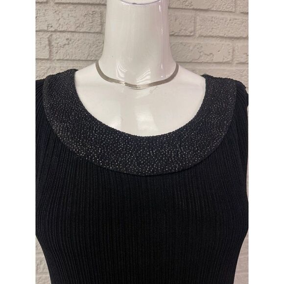 R&M Richards Black Sleeveless Crinkle Dress Size 8 NWT - Picture 5 of 8